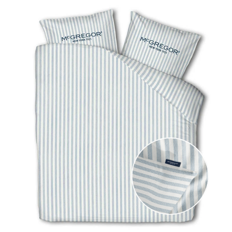 Dekbedovertrek McGregor - Katoen - Blauw - Tweepersoons (200x200 Cm) - Wit & Blauw Katoen - Strepen & Hotel Luxe - McGregor - Dekbed-Discounter.nl