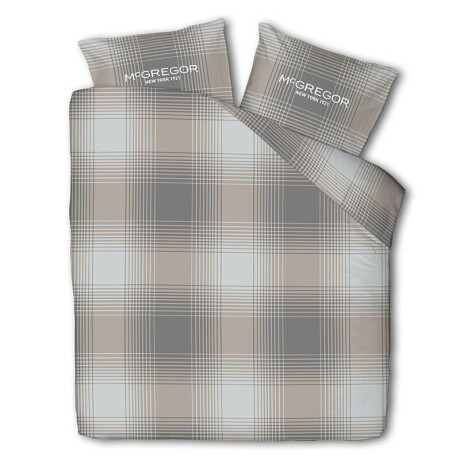 Dekbedovertrek McGregor - Katoen-Flanel - Taupe Tartan - Tweepersoons (200x200 Cm) - Taupe & Meerkleurig Flanel Katoen - Strepen - McGregor - Dekbed-Discounter.nl