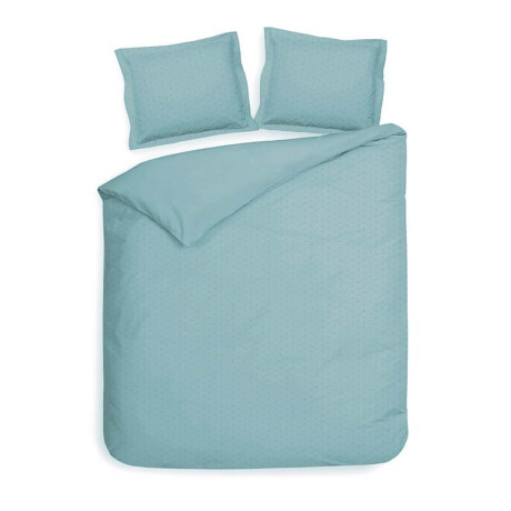 Dekbedovertrek Punto Katoen-Satijn - Licht Blauw - Tweepersoons (200x200 Cm) - Blauw Katoen-satijn - Stippen - Heckett Lane - Dekbed-Discounter.nl
