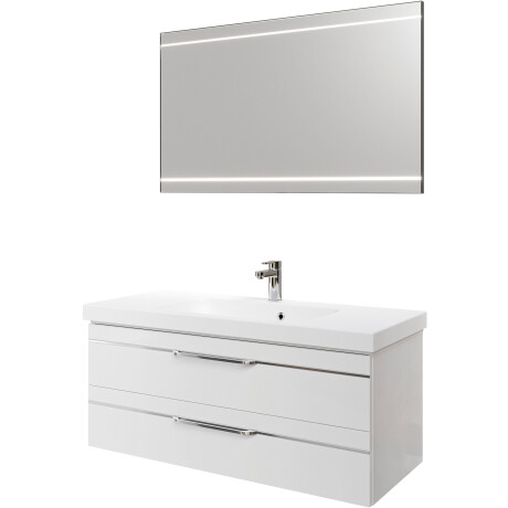 Saphir Badkamerserie Balto 2-delig mineraalmarmeren wastafel met led-spiegel, 123 cm breed (2-delig)