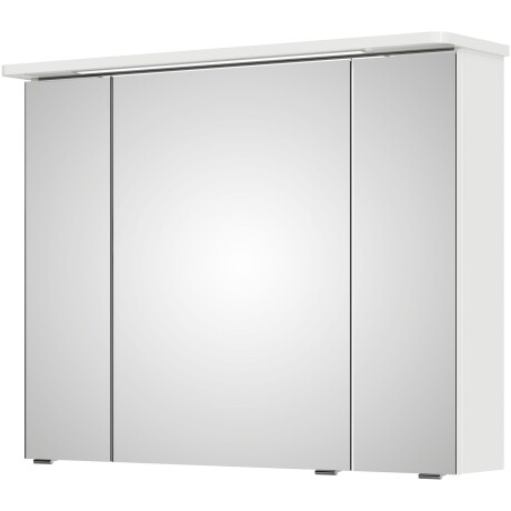 Saphir Spiegelkast Serie 4005 badkamer spiegelkast incl. LED-kransverlichting Badkast 90 cm breed, 3 deuren, 6 glazen legplanken, incl. deurdemper