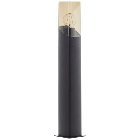 Brilliant Leuchten Staande lamp voor buiten Minou Buitenstaande lamp, 60 cm, E27, alu-gietwerk, zwart/rookglas (1 stuk)