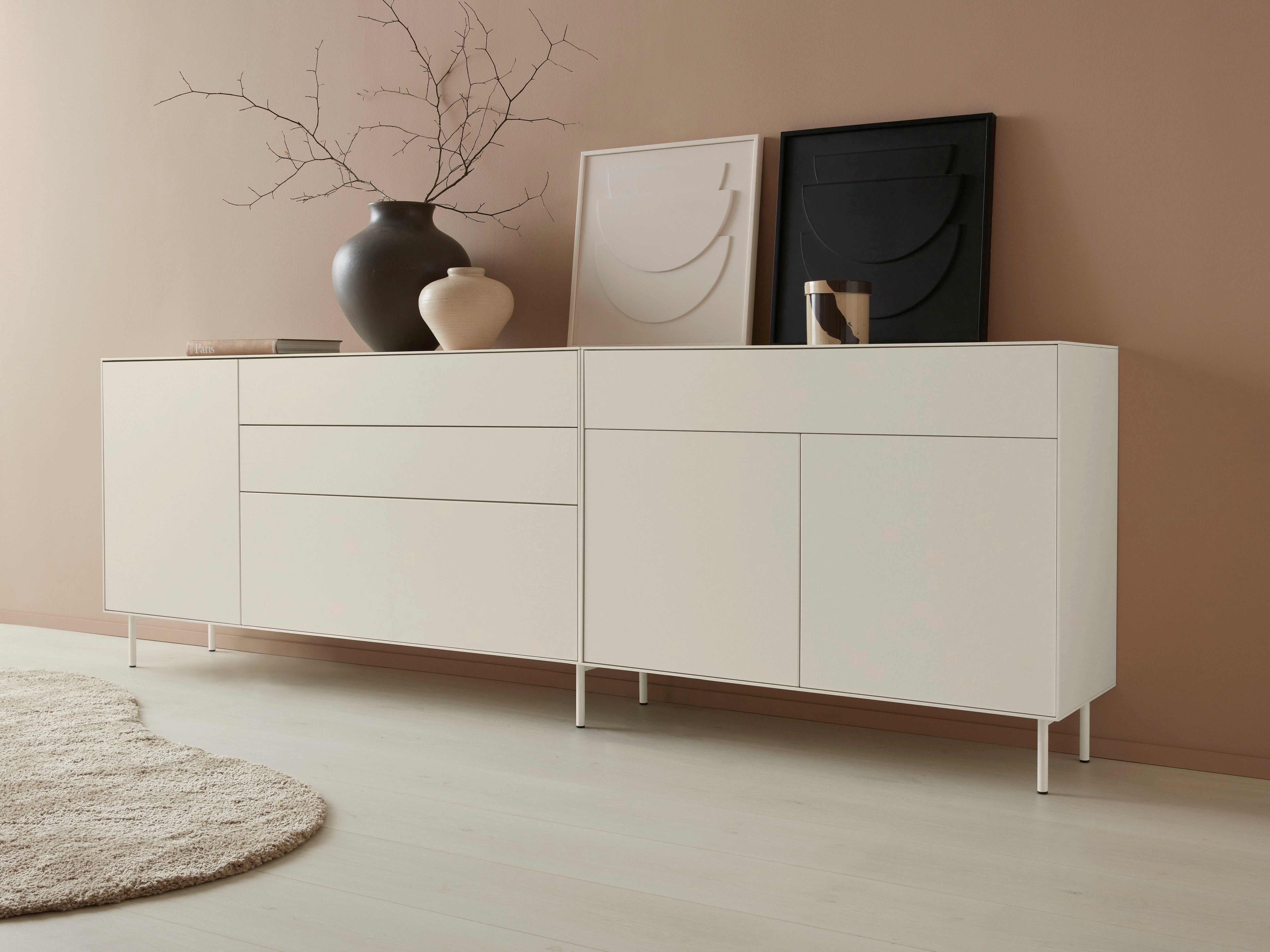 LeGer Home by Lena Gercke Dressoir Essentials Breedte: 279 cm, MDF gelakt, push-to-open-functie (2 stuks)