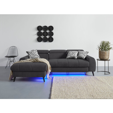 COTTA Hoekbank Mia L-vorm 3-delige kussenset, récamier, naar keuze met of zonder rgb-verlichting