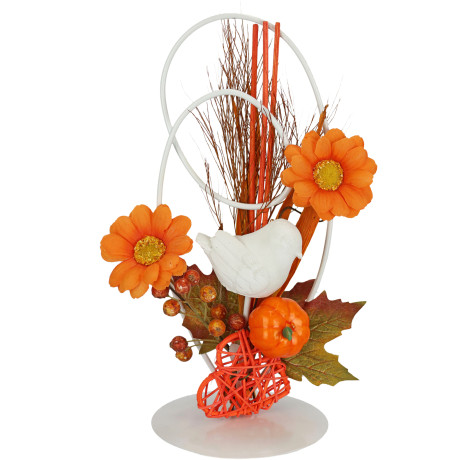 I.GE.A. Decoratief object Metaaldecoratie margriet met vogel/hart/pompoen Decoratief object, ornament, beeld, decoratieve figuur (1 stuk)