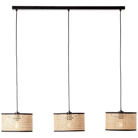 Brilliant Leuchten Hanglamp WILEY Hanglamp 3 fittingen zwart/houtkleur (1 stuk)