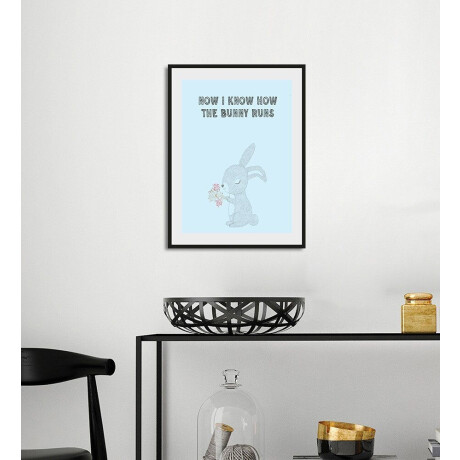queence Wanddecoratie Konijntje HD premium posterdruk incl. houten lijst (1 stuk)