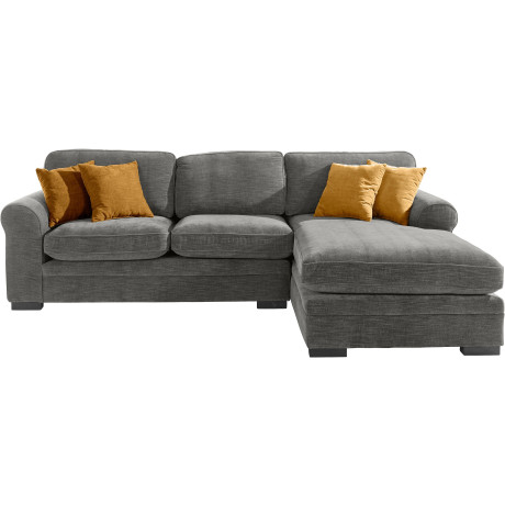Home affaire Hoekbank Broughton L-vorm zacht zitcomfort, incl. 4 sierkussens, opstaande naad