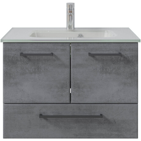 Saphir Badkamerserie Quickset 945 glazen wastafelonderkast met onderkast, 74 cm breed, wastafelmeubel (1 stuk)