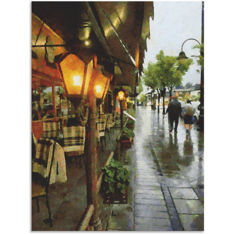 Artland Artprint Restaurant Lampen als artprint van aluminium, artprint voor buiten, artprint op linnen, poster in verschillende maten. maten