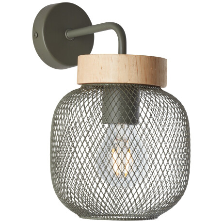 Brilliant Leuchten Wandlamp Giada Wandlamp, hoogte 26,5 cm, 1x E27, metaal/hout (1 stuk)