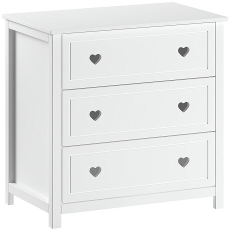 Vipack Kast Amori met 3 ruime lades, hier heeft u alles binnen handbereik Lades met hart ornament, uitvoering deels massief met MDF, wit gelakt