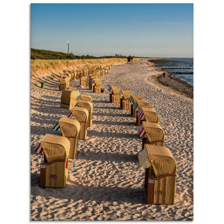 Artland Print op glas Strandstoelen Oostzeekust in Wustrow