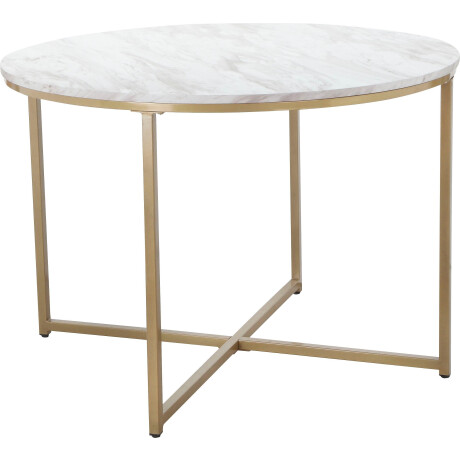 Leonique Eettafel Gondat met tafelblad in marmer-look, onderstel van metaal goudkleurig, hoogte 76 cm (1 stuk)