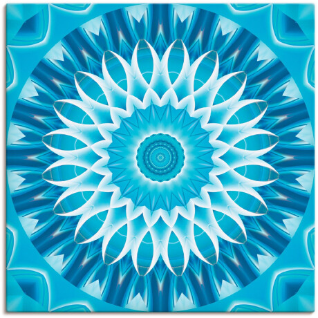 Artland Artprint Mandala blauw bloem als artprint op linnen in verschillende maten