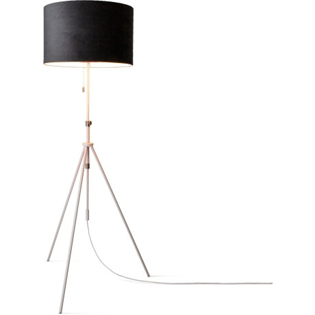 Paco Home Staande lamp Naomi uni Color Woonkamer in hoogte verstelbaar 121,5 tot 176,5 cm trekschakelaar velours