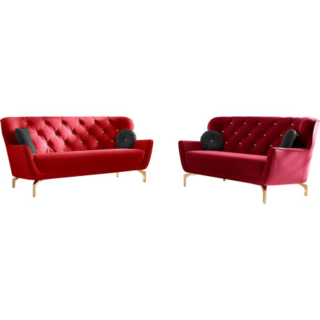 sit&more Zithoek Orient 3 inclusief 4 sierkussens met strassteentjes, goudkleurige metalen poten (2-delig)