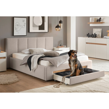 INOSIGN Gestoffeerd bed CiTY/GiRON, bedframe met bedlade, gestoffeerd opbergbed met hondenbed of opberglade, bekleding van corduroy of linnenlook
