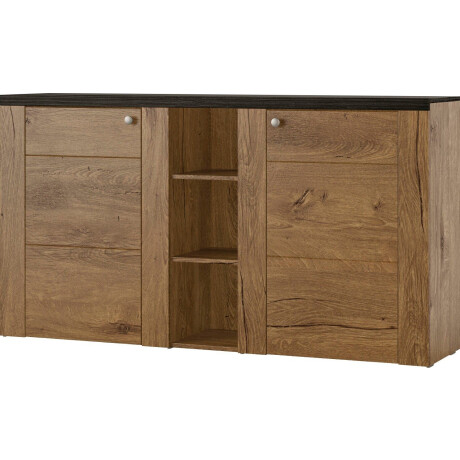 Home affaire Dressoir Larona, tijdloze commode met 2 deuren, deurkast, breedte 155 cm, Hoogte 84 cm, veel opbergruimte, dressoir met decoratieve lijstlook