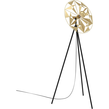 EGLO Staande lamp CASTANUELO Vloerlamp in zwart en goud van staal - excl. E27 - 1X40W (1 stuk)