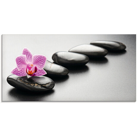 Artland Print op glas Spa-concept met zen stenen en orchidee