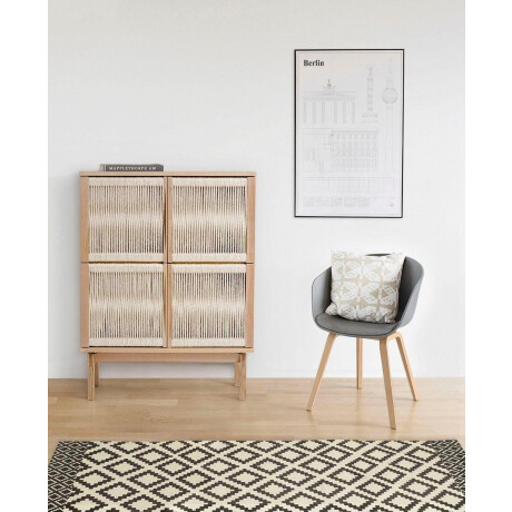 Woodman Highboard Lidia Opbergkast, deurfronten van gevlochten hennepkoord, breedte 90 cm