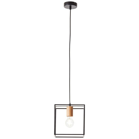 Brilliant Leuchten Hanglamp Arica Hanglamp 20x20cm zwart/houtkleur (1 stuk)