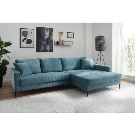 Trends by HG Hoekbank Summer L-vorm in cordstof met metalen voet