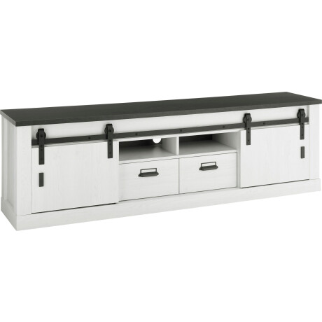 Home affaire Tv-meubel Sherwood modern houtdecor, met schuurdeurbeslag van metaal, breedte 201 cm