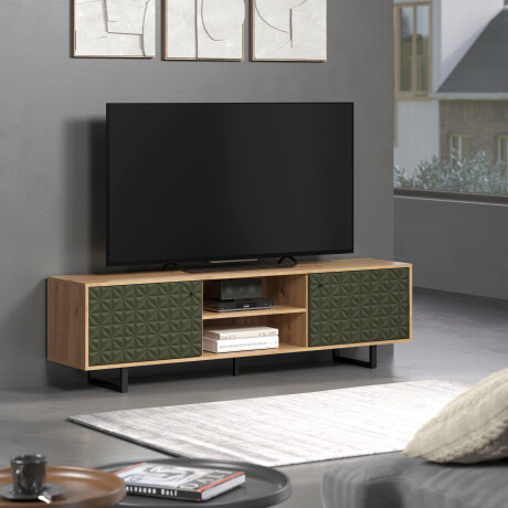 Places of Style Tv-meubel Ferretti TV-tafel met bijzondere frezing - poten en grepen van metaal