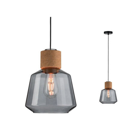 Paulmann Hanglamp Neordic Elia max. 1x20W Rookglas/Kurk/Zwart 230V (1 stuk)