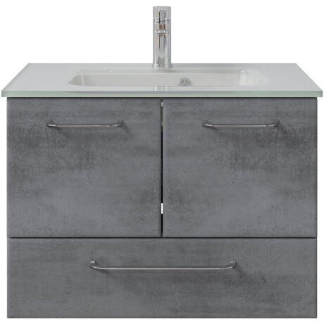 Saphir Badkamerserie Quickset 945 glazen wastafelonderkast met onderkast, 74 cm breed, wastafelmeubel (1 stuk)