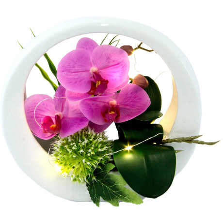 I.GE.A. Kunstorchidee Orchidee in een keramieken pot, met ledverlichting (1 stuk)