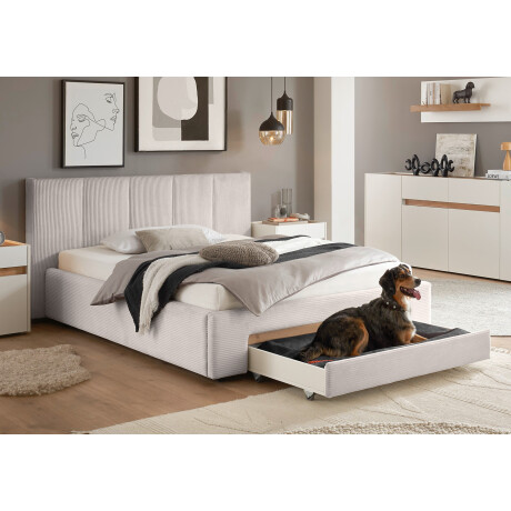 INOSIGN Gestoffeerd bed CiTY/GiRON, bedframe met bedlade, gestoffeerd opbergbed met hondenbed of opberglade, bekleding van corduroy of linnenlook