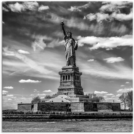 Artland Artprint New York City Vrijheidsbeeld als artprint van aluminium, artprint voor buiten, artprint op linnen, poster in verschillende maten. maten