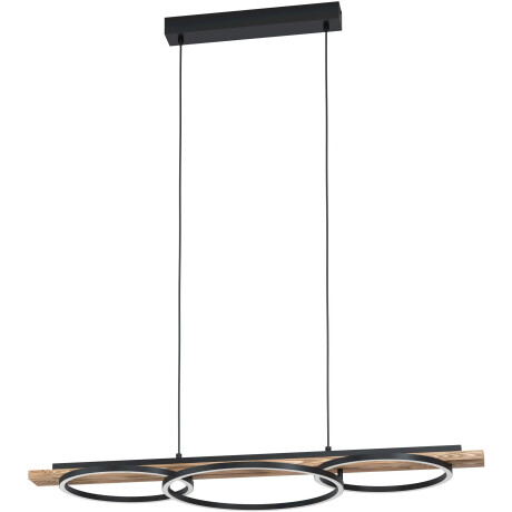 EGLO Hanglamp BOYAL Hanglamp in zwart en rustiek van staal, hout (1 stuk)