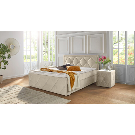 Leonique Boxspring Alfie, bestseller! Inclusief bedlade & topper Optioneel met knoopstiksels of strassstenen, H2, H3 en H4 verkrijgbaar