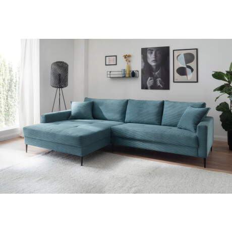 Trends by HG Hoekbank Summer L-vorm in cordstof met metalen voet