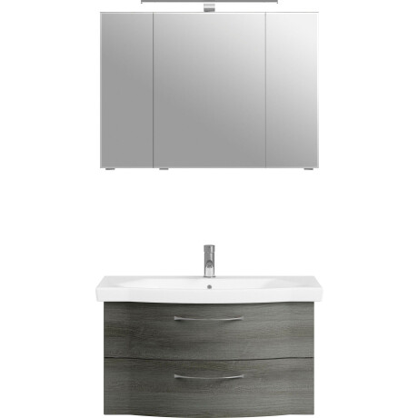 Saphir Badkamerserie 6005 sprint 2-delig, keramiek-wastafelonderkast met led-spiegelkast (2-delig)