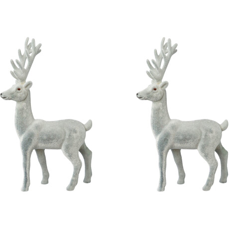 Creativ deco Kerstfiguur Edelhert, kerstversiering Decoratiefiguur met fijne fluweeloppervlak, hoogte 29 cm (2 stuks)
