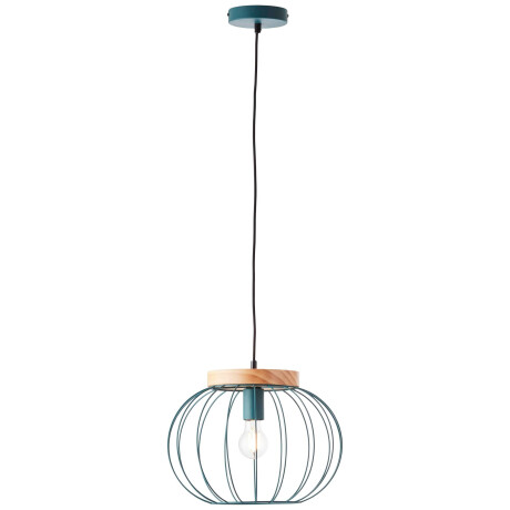 Brilliant Leuchten Hanglamp Sorana Hanglamp, 130 cm hoog, Ø 35,5 cm, E27, inkortbaar, metaal/hout (1 stuk)