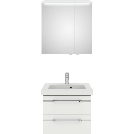 Saphir Badkamerserie Balto sprint 2-delig, mineraalmarmeren wastafel met led-spiegelkast (2-delig)