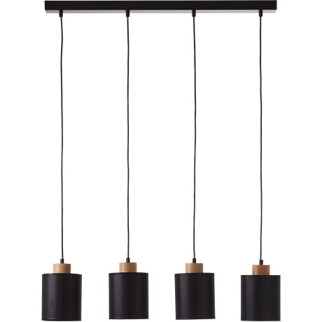 Brilliant Leuchten Hanglamp Vonnie Stoffen kappen, 111 cm hoogte, 80 cm breedte, 4 x E27, in te korten, zwart/hout (1 stuk)