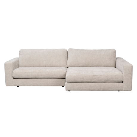 Duncan modulaire gestoffeerde hoekbank lichtgrijs/beige - rechts - 258 cm