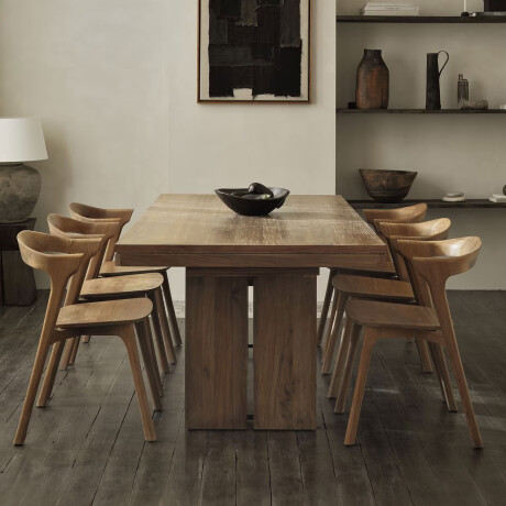 Ethnicraft Uitschuifbare Eettafel 'Double' Ruw Teakhout, 200/300 x 100cm, kleur Bruin