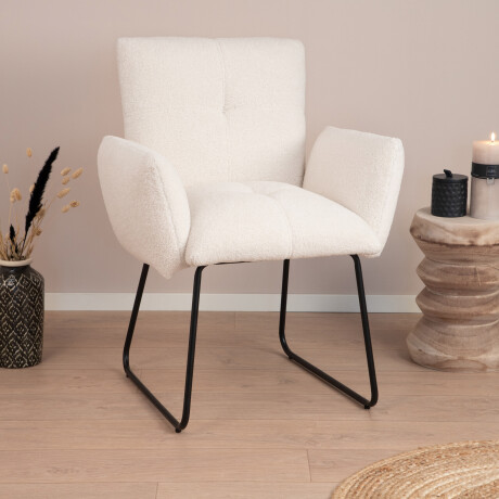 Tower Living Eetkamerstoel 'Dante' Teddy, kleur Wit