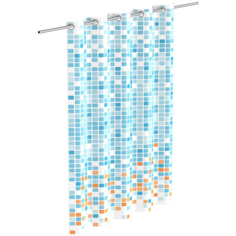 Eisl Douchegordijn Mozaïek grijs wasbaar anti-schimmel gordijn (hoogte 200 cm), grijs mozaïek-design