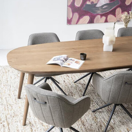 Eleonora Deens Ovale Eettafel 'Elijah' Eiken, 220 x 100cm, kleur Bruin