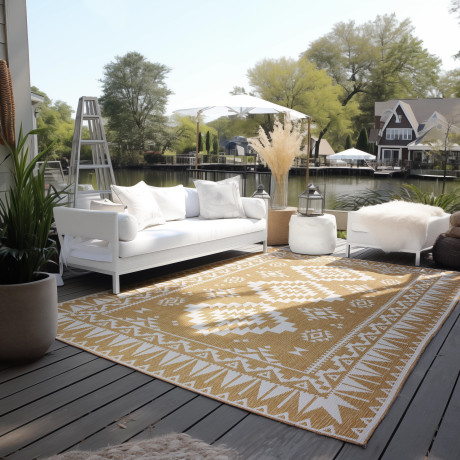 ELLE DECORATION Vloerkleed Dynamic, omkeerbaar tapijt Vlakweefsel, binnen- en buiten, modern, omkeerbaar, balkon, woonkamer, buiten