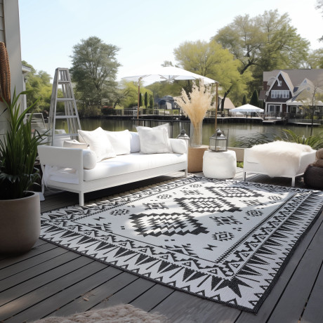 ELLE DECORATION Vloerkleed Dynamic, omkeerbaar tapijt Vlakweefsel, binnen- en buiten, modern, omkeerbaar, balkon, woonkamer, buiten